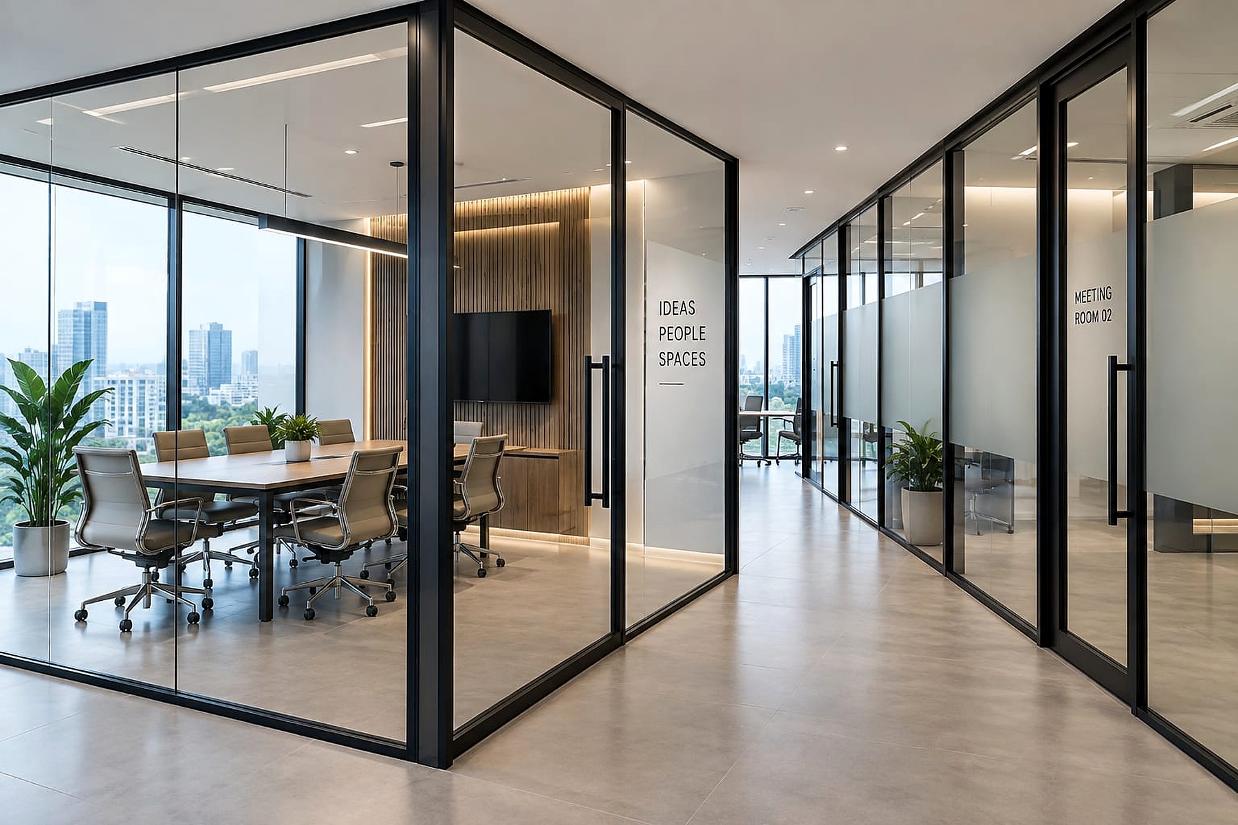 Aluminium Glass Partitions & Doors product application